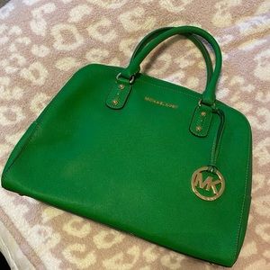 Michael Kors Sandrine Large Satchel (Green)